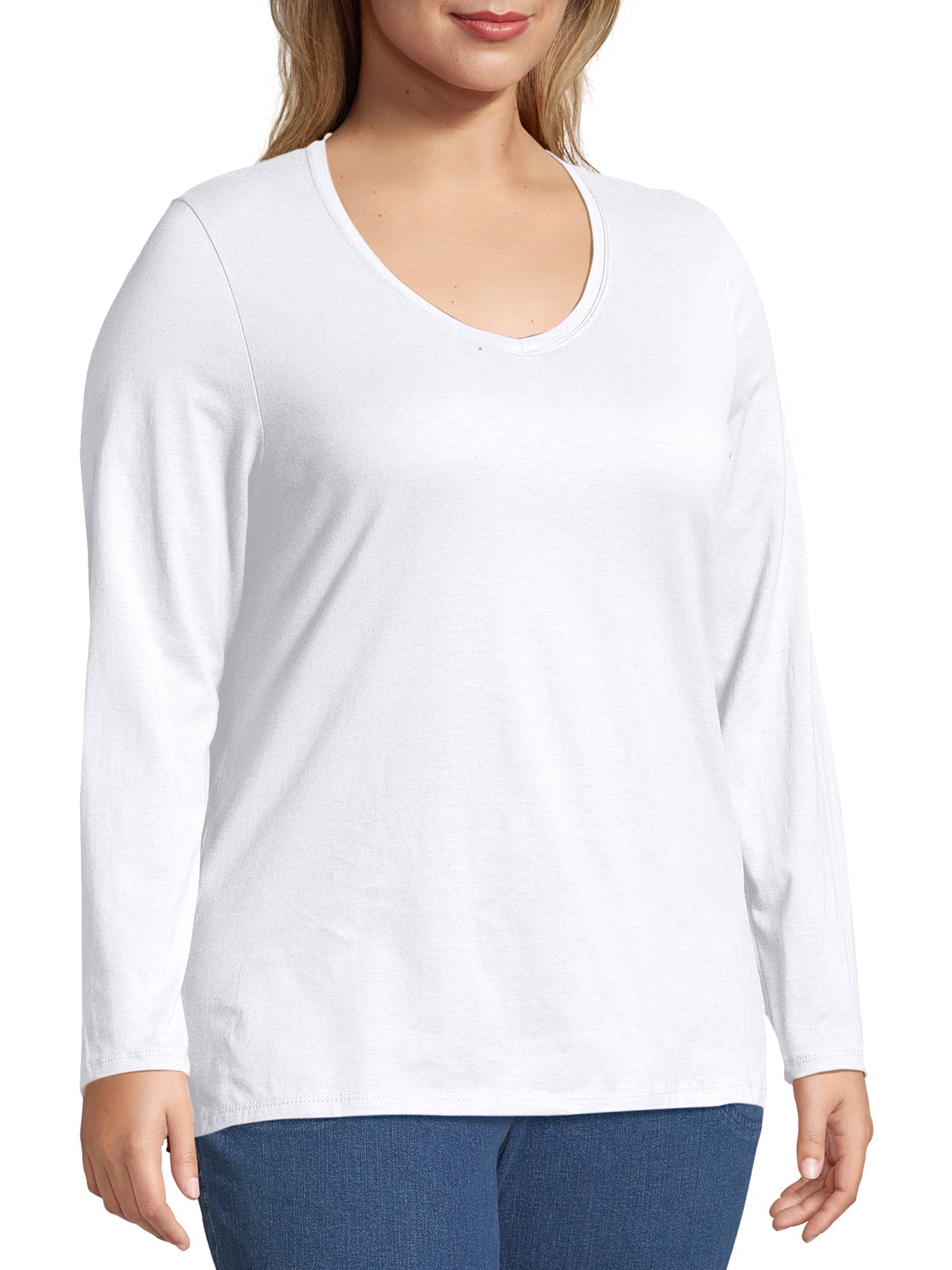 JXJHK Large Size Womens Shirt V-Neck Shirt Long Sleeve Loose Printed Womens T-Shirt