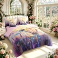 thumbnail image 2 of Erosebridal Dreamy Dragonfly 7 Pieces Full Size Bedding Sets,Graceful Floral Full Size Bed in a Bag,Purple Pink,Pink Reversible, 2 of 7