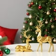 thumbnail image 5 of Set of 2 Deer Figurines,3D Reindeer Christmas Decor, Seated and Standing Elegant Deer, Luxurious Style Ideas, Suitable for Christmas Gifts, Living Room, Wine Cabinet, Display Stand, Bedroom, 5 of 7