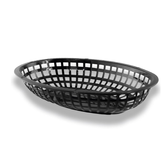 12 Canastas de Plástico Ovalada para Centro de Mesa Caledonia CAMESO-N Color Negro