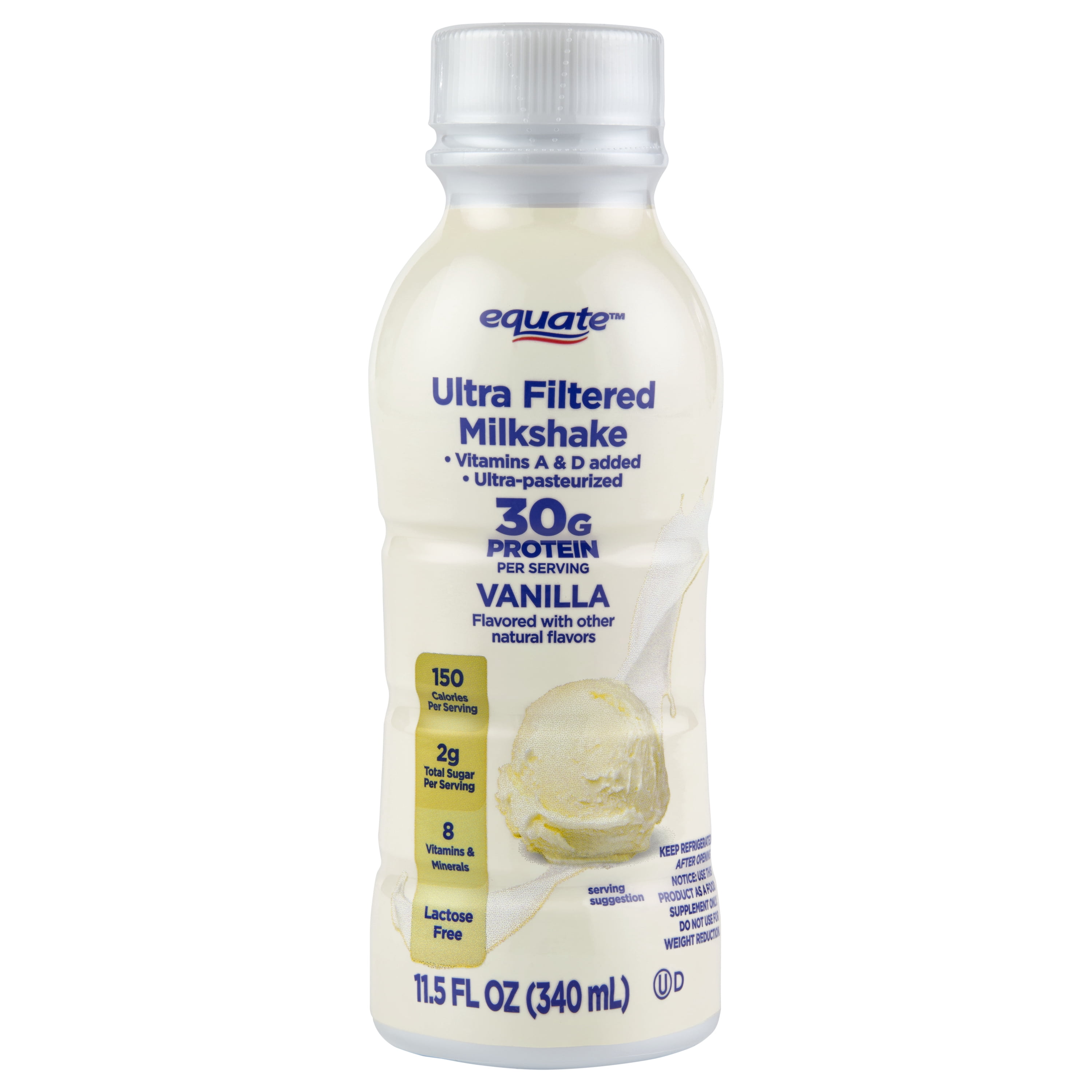 Equate Ultra-Filtered Protein Milkshake, Vanilla, 11.5 fl oz, 12 Count