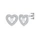 thumbnail image 1 of Pendientes de botón de corazón inicial Silvora para mujeres y niñas con letra K y Zirconia cúbica brillante, 1 of 8