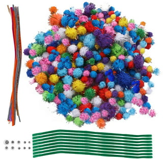 Small Fuzzy Craft Pom Poms, Primary Colors, 1-1/4-Inch, 40-Piece