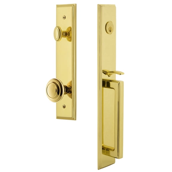 Grandeur 844923 Carre Solid Brass Rose Keyed Entry Single Cylinder Full Plate "D" Grip