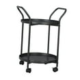 thumbnail image 2 of yotijay 2 Tier Round Side Table Metal 2 Tier Serving Trolley with Wheels for ,Office black, 2 of 9