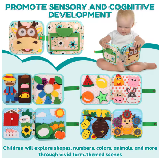 Educational Sensory Toy Animals Sensory Books Early Development Interactive Quiet Books Reusable Felt Book Soft Baby Felt Books