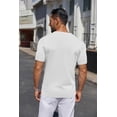 thumbnail image 3 of Camisa Henley COOFANDY de punto casual de manga corta para hombre, blanca, 3 of 9