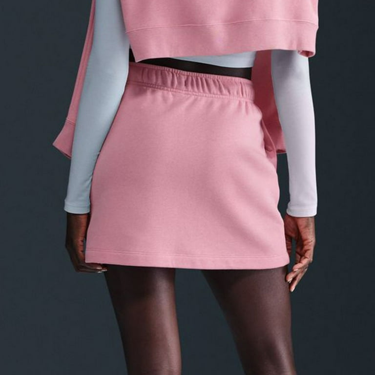 Women's Nike Club Fleece Mid-Rise Skirt Color: Elemental Pink