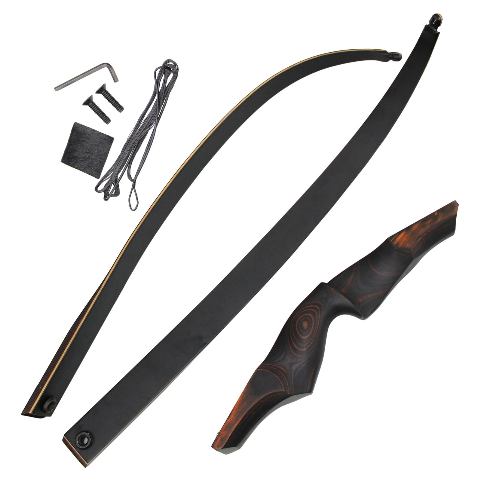 60" Traditional Wooden Recurve Bow 60 lbs – Takedown Design with Solid Riser, Strong Limbs and Excellent Control, Ideal for Target Archery and Outdoor Hunting Use