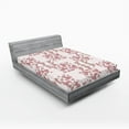 thumbnail image 2 of Ambesonne Ethnic Fitted Sheet, Minimalistic Pink Paisley, King Size, Dried Rose and Pale Ruby, 2 of 5
