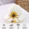 thumbnail image 4 of Sombrero de paja para niñas Sombrero para el sol Sombrero de playa de verano con girasol, con bolsa, conjunto de bolsa de sombrero de verano Adepaton BST2002047-4, 4 of 5