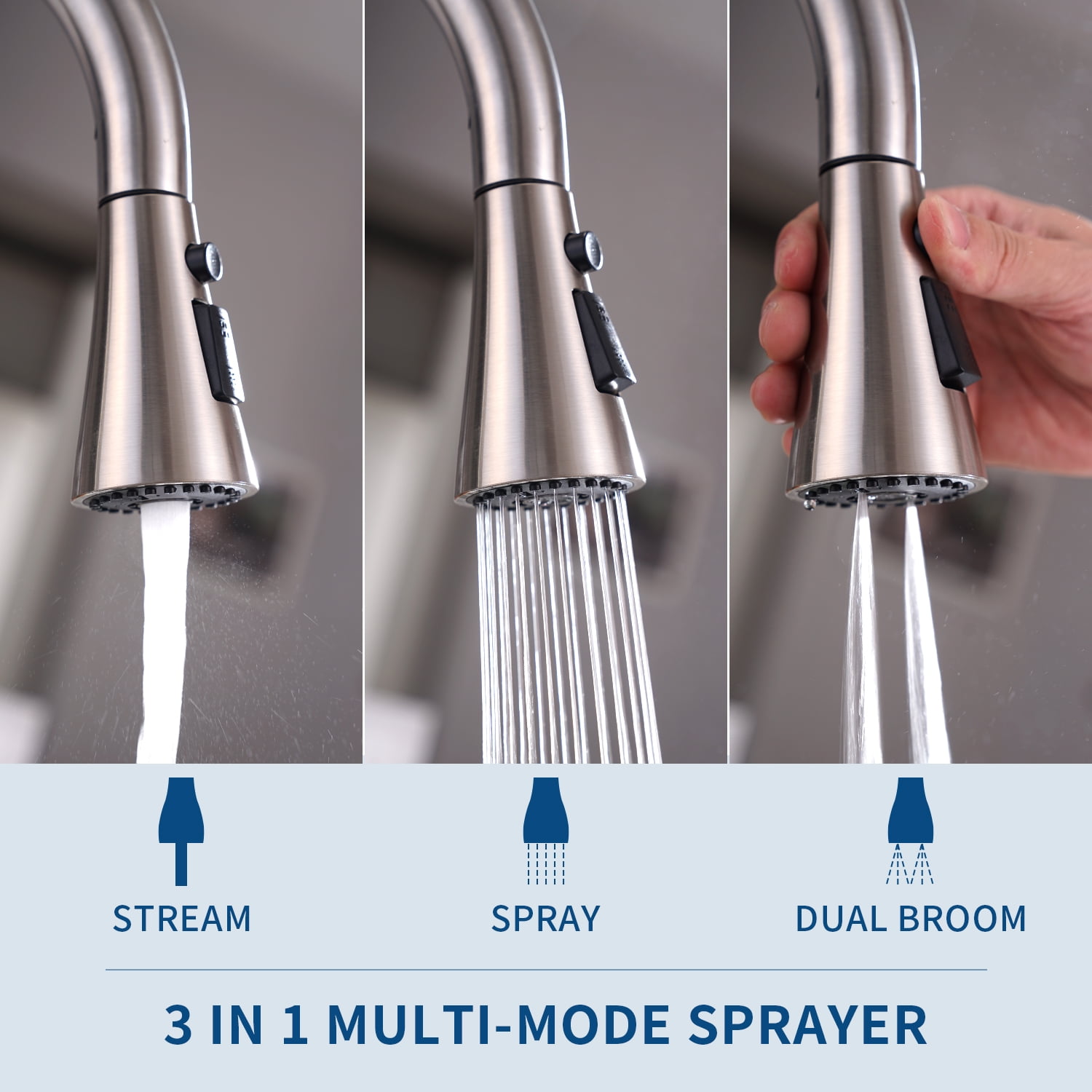 APPASO 2-Hole Kitchen Sink Faucet with Single Handle and Sprayer