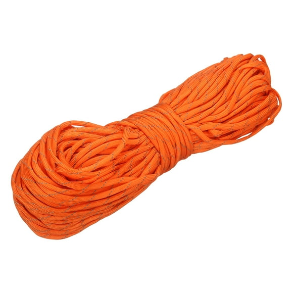 Uxcell Corde Paracorde 1/8 Pouces, 200 Pieds Corde de Camping Robuste en Polypropylène Tressé, Corde Utilitaire Légère pour Intérieur et Extérieur, Jaune Gingembre