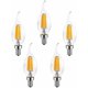 thumbnail image 1 of Piezas E14 6W Bombillas de Filamento LED Regulables (Equivalente a Lámpara Halógena de 60W) 600LM Blanco Cálido 2700K Bombilla de Vela Retro C35 Lámpara de Ahorro de Energía [Clase de eficiencia energ, 1 of 5