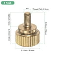thumbnail image 3 of Uxcell 4-Pack Knurled Thumb Screws, M3x6mm Solid Brass Flat Head Knobs Bolts with Shoulder Grip Fasteners, 3 of 6
