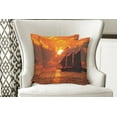 thumbnail image 4 of Ambesonne Tropical Throw Pillow Cover 2 Pack, Sunset in Key Florida, 20", Orange Dark Orange, 4 of 6