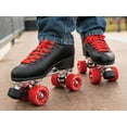 Epic Classic Black and Red Quad Roller Skates Package