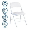 thumbnail image 5 of Vebreda Folding Chair Vinyl Padded Seat Metal Frame Home Office, White, 4 pack, 5 of 10