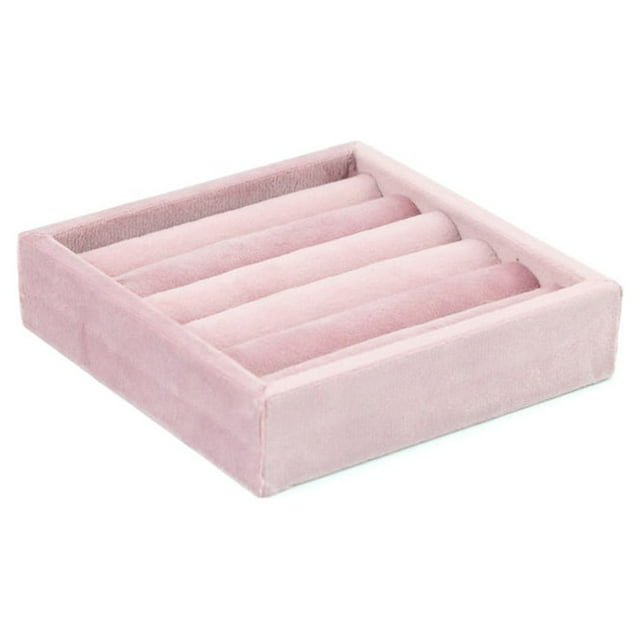Baohd Jewelry Display Stand Velvet Necklace Bracelet Holder Bracelets Rack Organizer Layout Props Home Shop Showcase Pink Square Ring Holder