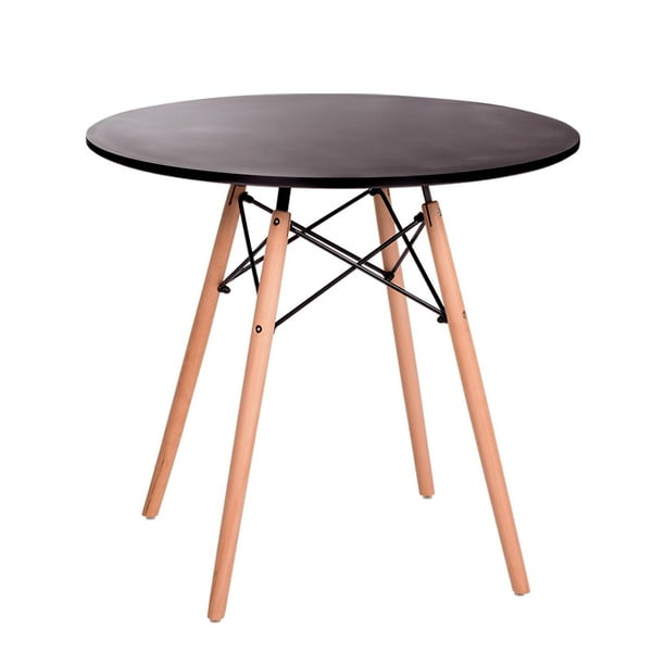 Mesa De Comedor Redonda Estilo Eames Minimalista Moderna negro 6.49 pulg Pido Todo E-MDCR4M-WH