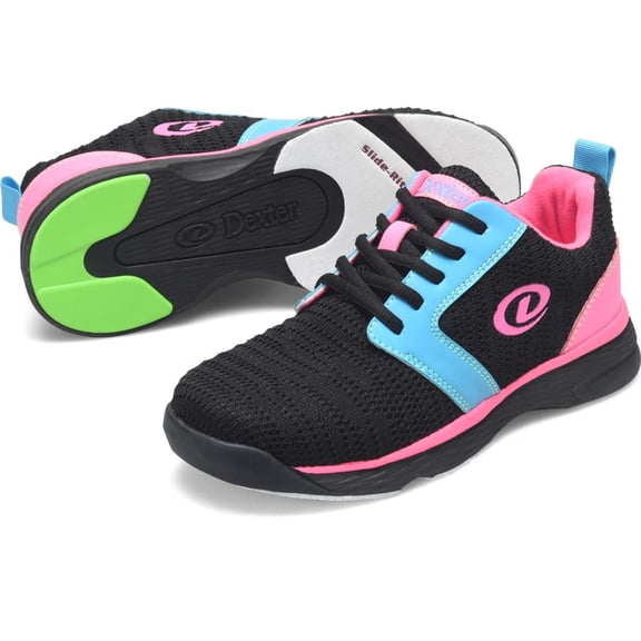 Dexter Womens Raquel LX Bowling Shoes - Black/Blue/Pink Glow 10