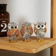 thumbnail image 2 of Yellow Owl Ornament Set of 3，Resin Statue for Elegant Home and Office Decor - Perfect for TV Cabinet, Porch, Bookshelf, Living Room, and Entryway - Ideal Tabletop Accent for Christmas, 2 of 4