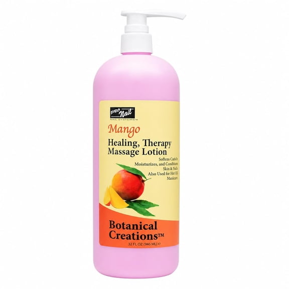 PRO NAIL - Healing Therapy Massage Lotion - Professional Pedicure, Body and Hot Oil Manicure, Infused with Natural Oils, Vitamins, Panthenol and Amino Acids (Mango, 32 Ounce)