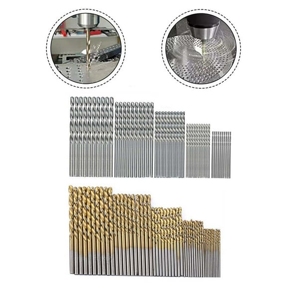 yaaqii 100pcs Drill Bits Sets HSS Drill Sets Drill Accessories for Metal Masonry Wood