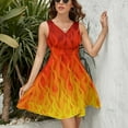 thumbnail image 3 of Red Orange Yellow Burning Flames And Fire Dress Summer Street Style Dresses Female Sleeveless Printed Sundress, 3 of 7