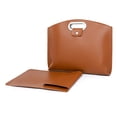 thumbnail image 1 of Wweixi 2Pcs Leather Briefcase Capacity Notebook Tote Bag Main Baginner Liner Wear-resistant Multifunctional Office Use for dark brown, 1 of 3