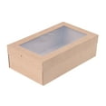thumbnail image 3 of Cater Tek Rectangle Kraft Paper Catering Box - with Window Lid - 10 1/4" x 6" x 3 1/4" - 100 count box, 3 of 11