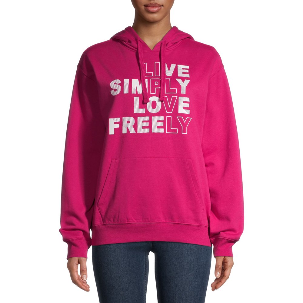Licensed Graphics Love Simply Freely Juniors Graphic LS Hoodie
