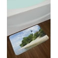 thumbnail image 2 of Vintage Beach Bath Mat, Photo of Trees Lighthouse on a Beach Cloudy Sky Calm Nature Landscape Art, Plush Bathroom Decor Mat with Non Slip Backing, 29.5" X 17.5", Multicolor, by Ambesonne, 2 of 2
