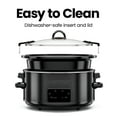 thumbnail image 2 of Chefman 6-Quart Easy-Set Slow Cooker with Locking Lid and Dishwasher-Safe Insert – Black, 2 of 7