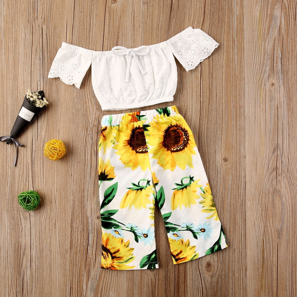 ARDYAL JELLY - Summer Toddler Kids Baby Girl Lace Crop Tops Sunflower ...