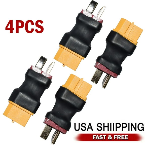 4PCS Male Type T-plug to Female XT60 RC Battery Adapter
