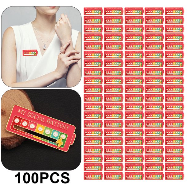 Broche Esmaltado My Social Battery 7 Moods Lapel Pins () Rosa