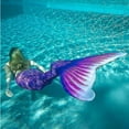 thumbnail image 3 of Durable Kids' Mermaid Tail with Onofin, Perfect for Swimming - Purple, Size M, 3 of 4