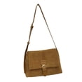 thumbnail image 4 of Bolso de hombro de terciopelo para mujer, bandolera mensajero Retro informal suave y transpirable para fiesta de trabajo diario, tamaño libre marrón, 4 of 12