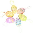 HAOMONZEN Easter Eggs Pack 6 Striped Egg Foam Decorations Easter