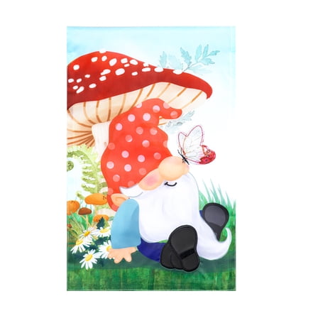 Meadow Creek 11.5" x 18" Spring Mushroom Gnome Outdoor Yard Flag