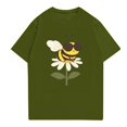 thumbnail image 2 of NAMTYQX Short Sleeve Shirts for Women Loose Fitting Gemusterte Graphic Oversized Crewneck Lightweight Casual Short Sleeve Soft Womens Tops Dressy Casual Army Green Size S, 2 of 4