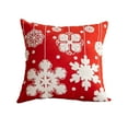 thumbnail image 2 of PEONAVET Polyester Pillowcase Christmas Pillowcase Christmas Tree and Christmas Snowflake Embroidery Pillowcase About 18 X 18 Inches Suitable for Christmas Decoration Home Decoration, 2 of 6