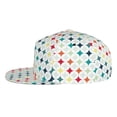 thumbnail image 3 of Daiia Colorful Geometric print Flat Bill Hats Flat Brim Trucker Cap Baseball Cap Adjustable Classic Low Profile Hat Unconstructed Plain Cap, 3 of 9