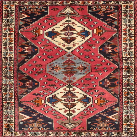 Ahgly Company Machine Washable Indoor Square Traditional Dark Almond Brown Area Rugs, 8' Square
