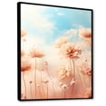 thumbnail image 2 of Designart "Sunlit Marigolds in Pink Clouds" Floral Framed Wall Art - Traditional Pink Marigold Living Room Framed Canvas Art, 2 of 6