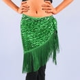 thumbnail image 2 of QHFBli Women's Sparkly Fringed Wrap Skirt, Tie Side Sequins Tassel Scarf Waist Towel for Belly Dance Festival Rave Party, 2 of 6