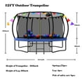 thumbnail image 5 of Mersco 12FT Trampoline Outdoor with Ladder, Flags and Balloons, Heavy Duty Rebounder Trampoline for Kids with Enclosure Net, Basketball Hoop, Blue, 5 of 8