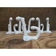 thumbnail image 3 of Lot 6 Antique-Style Double Acorn White School Coat Hook Cast Iron Wall Hardware, 3 of 4