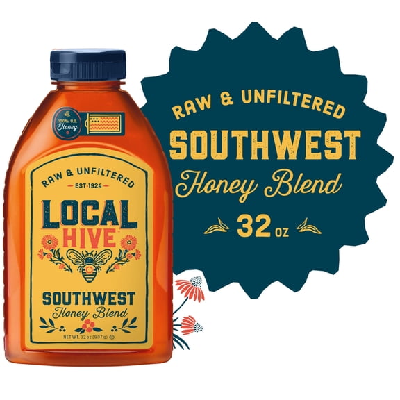 Local Hive, Raw & Unfiltered, 100% U.S. Southwest Honey Blend, 32oz Bottle